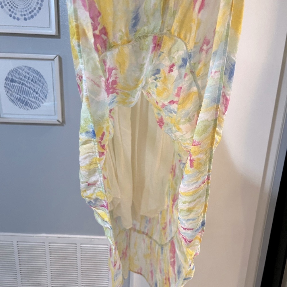 ANTHROPOLOGIE Watercolor Women’s Maxi Dress Smocked Waist Lightweight Size 10 - Picture 6 of 10